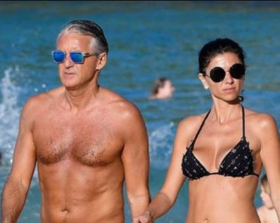 Silvia Fortin with her husband Roberto Mancini